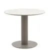 Стол Terano Ø90 см, белая матовая керамика, ножка латте
