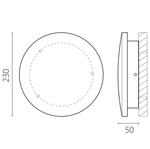 379347 Светильник PIATTO 1x12W LED 1200LM G ЧЕРНЫЙ 4000K IP65