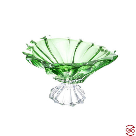 Фруктовница наножке Aurum Crystal Plantica 33 см green