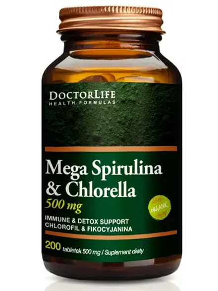 Doctor Life Mega Spirulina & Chlorella 500 мг - 200 таблеток
