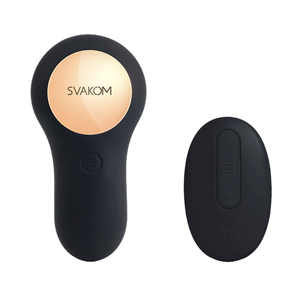 Чёрный вибростимулятор простаты с пультом ДУ Svakom Vick App-controlled Prostate and Perineum Massager SPM-03W