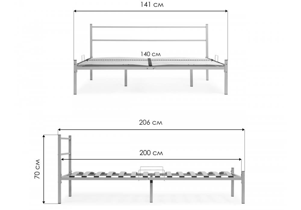 Кровать Woodville Фади 140х200 белая