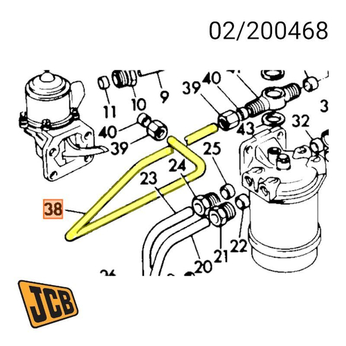 Трубка топливная JCB 02/200468