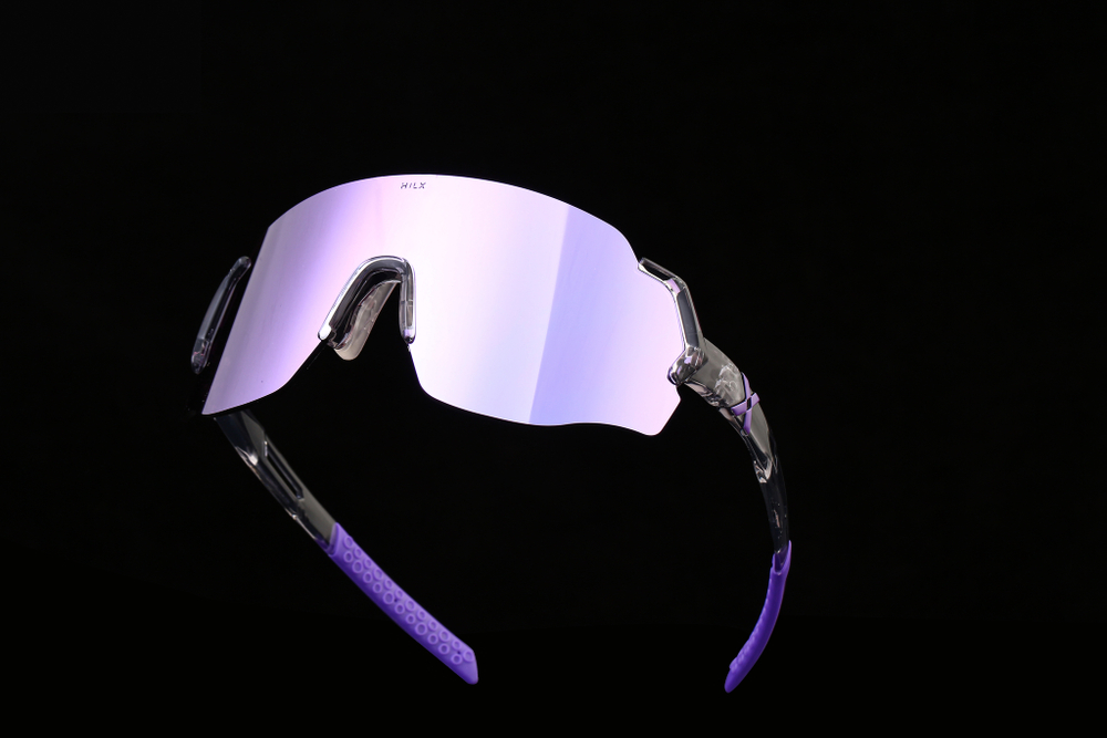 Спортивные очки HILX Savage (L) Shiny Crystal Grey Purple / Purple Lens