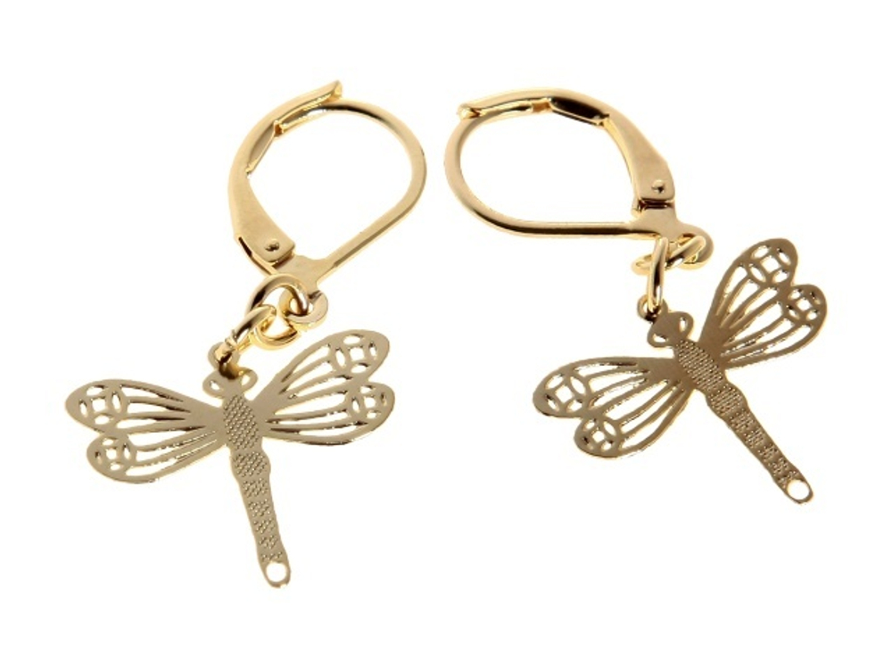 "Гилата" серьги в золотом покрытии из коллекции "Акцент" от Jenavi  с французским замком