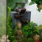 Готовый флорариум бонсай Лигуструм Ботанический сад XL 45см Будда с водопадом