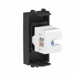 Компьютерная розетка RJ-45 без шторки модульная ,кат.6, "Avanti", "Черный матовый", 1 модуль