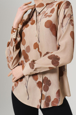 23087 Блузка женская (бежевый принт)