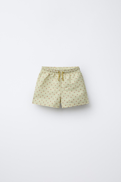 ZARA ПЛАВКИ С ПРИНТОМ, ОЛИВКОВЫЙ