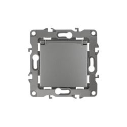 Розетка ЭРА Серия 12 12-2103-12 2P+E Schuko со шторками с крышкой 16A-250В IP20 графит | Эра 12