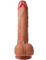 Телесный вибратор Titan с фрикционными движениями и подогревом - 21,5 см. (Цвет: телесный)