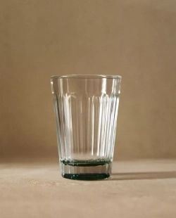 ZARA HOME СТАКАН ИЗ СТЕКЛА С РЕЛЬЕФНЫМ УЗОРОМ, ЗЕЛЕНЫЙ