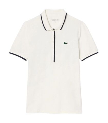 Женское поло Lacoste Regular Fit Tennis Heat Regulating - white/navy blue