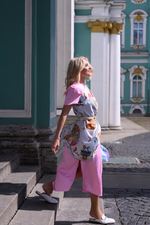 Платок «Винтажный гротеск» голубой 