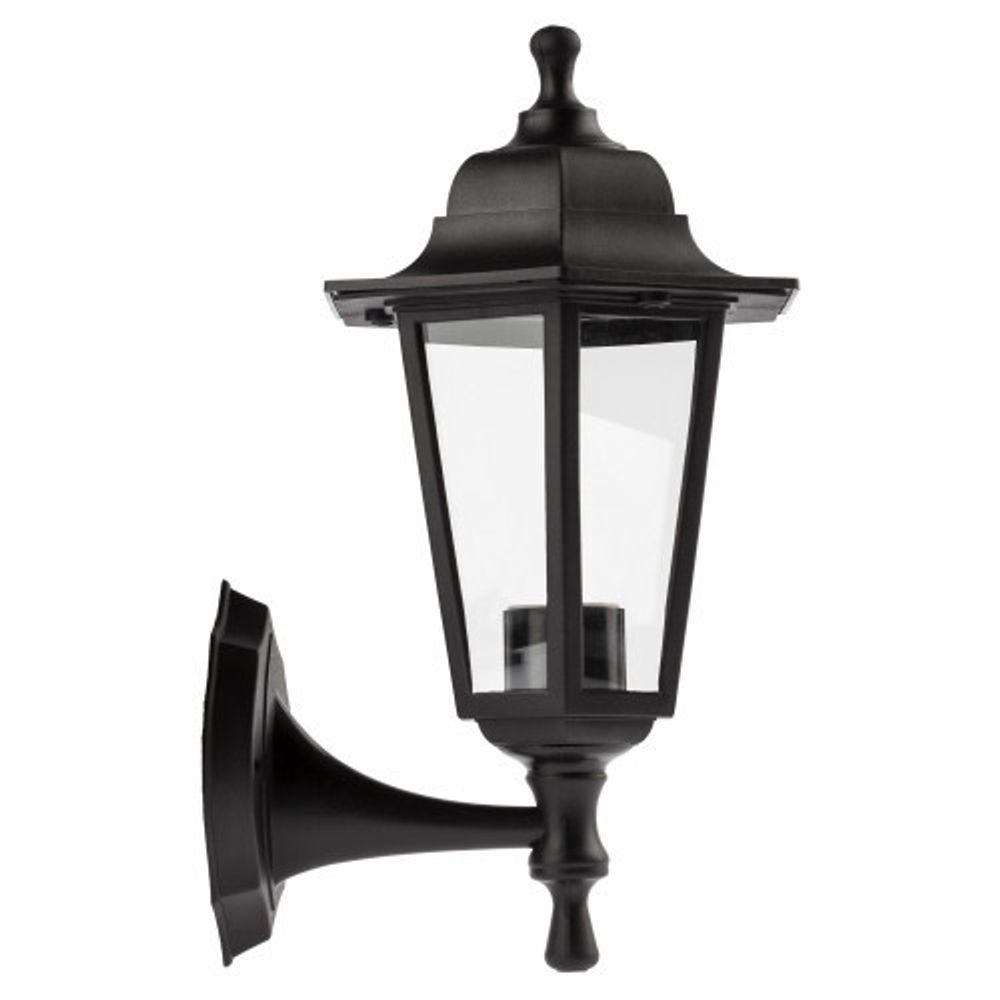 Садово-парковый светильник ЭРА НБУ 06-60-001 черный 6 гранный настенный IP44 Е27 max60Вт