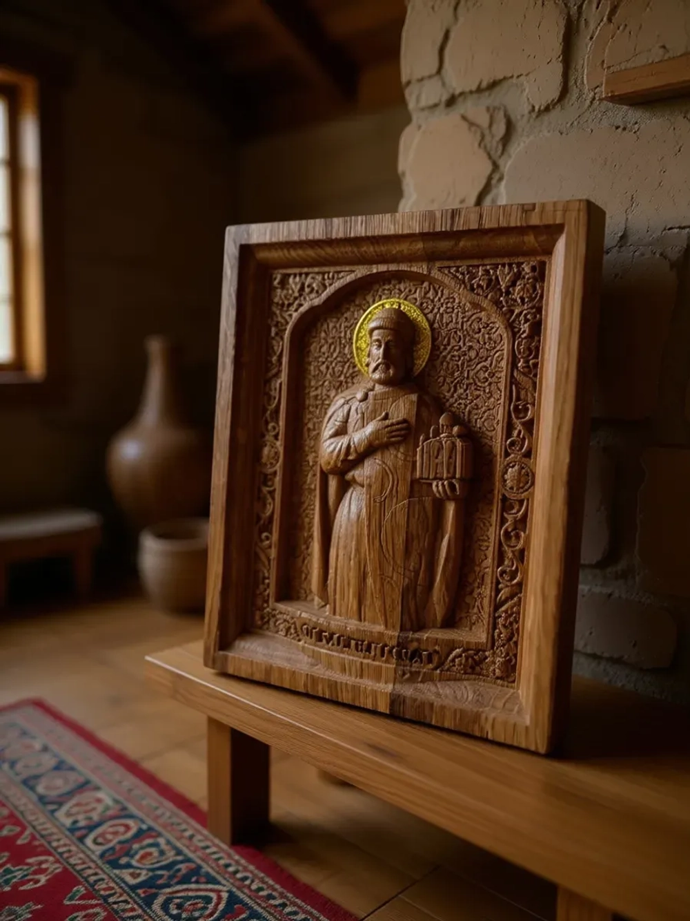 Освященная Икона Святого Князя Ярослава Мудрого из дуба