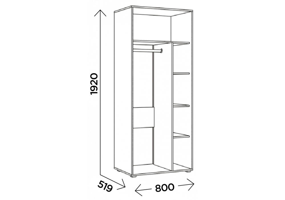 Шкаф Чернин двухдверный дуб вотан / графит