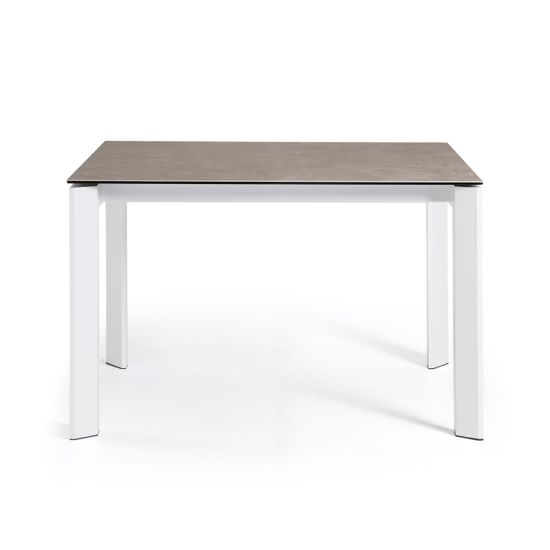 Стол Atta 120 (180) x80 белые ножки керамика Vulcano Ash