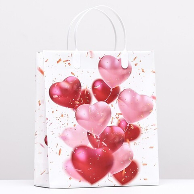 Пакет «Сердца», мягкий пластик, 26×23 см, 110 мкм