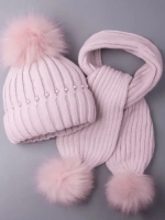 Шапка для девочки зимняя вязаная и шарф