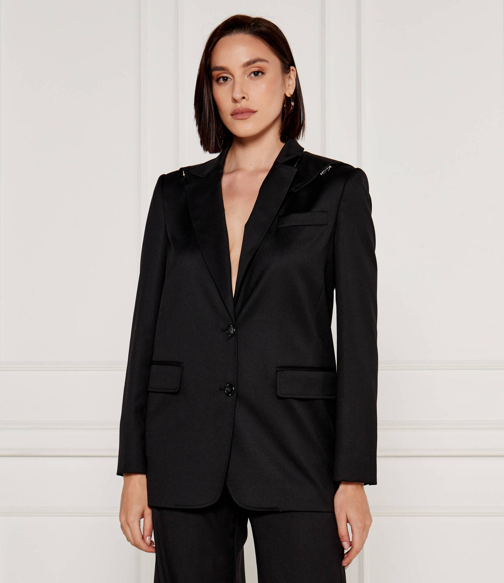 Хлопковый пиджак CORTEZ Pinko - черный(104505 A1B3)