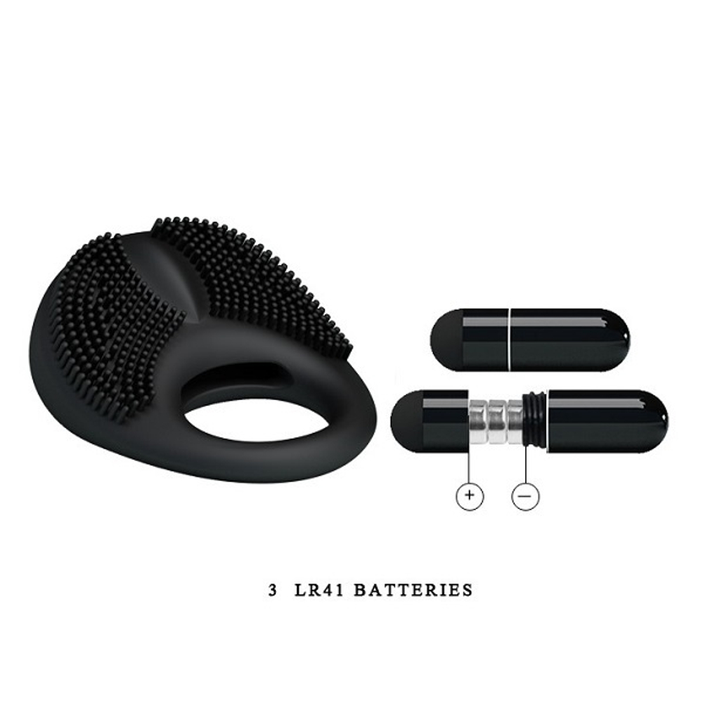 Вибрирующее эрекционное кольцо 2,5см с щетинками Pretty Love BI-210141