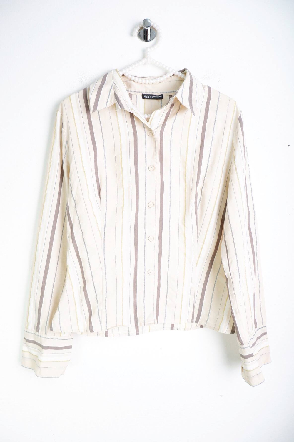 Блузка Oggi в полоску, визуально на 44 размер