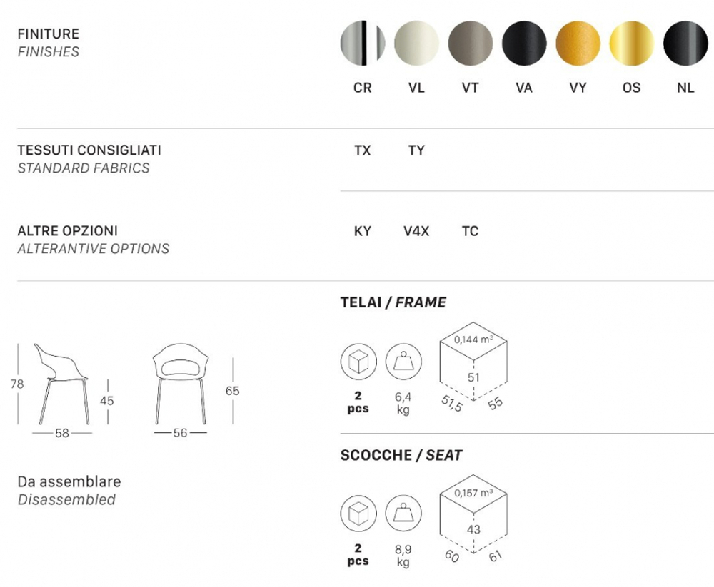 Кресло с обивкой Scab Design Lady B Pop, хром, голубой