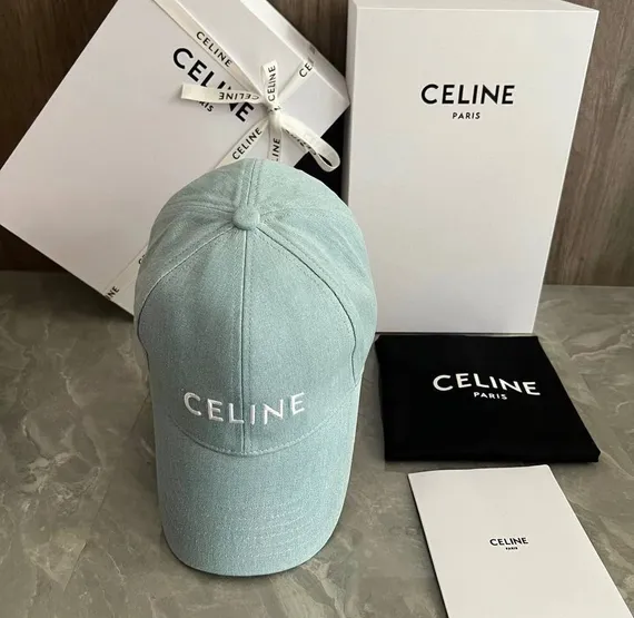 Бейсболка CELINE из хлопка, голубой