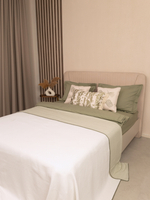 Простыня на резинке из варёного хлопка, оливковый