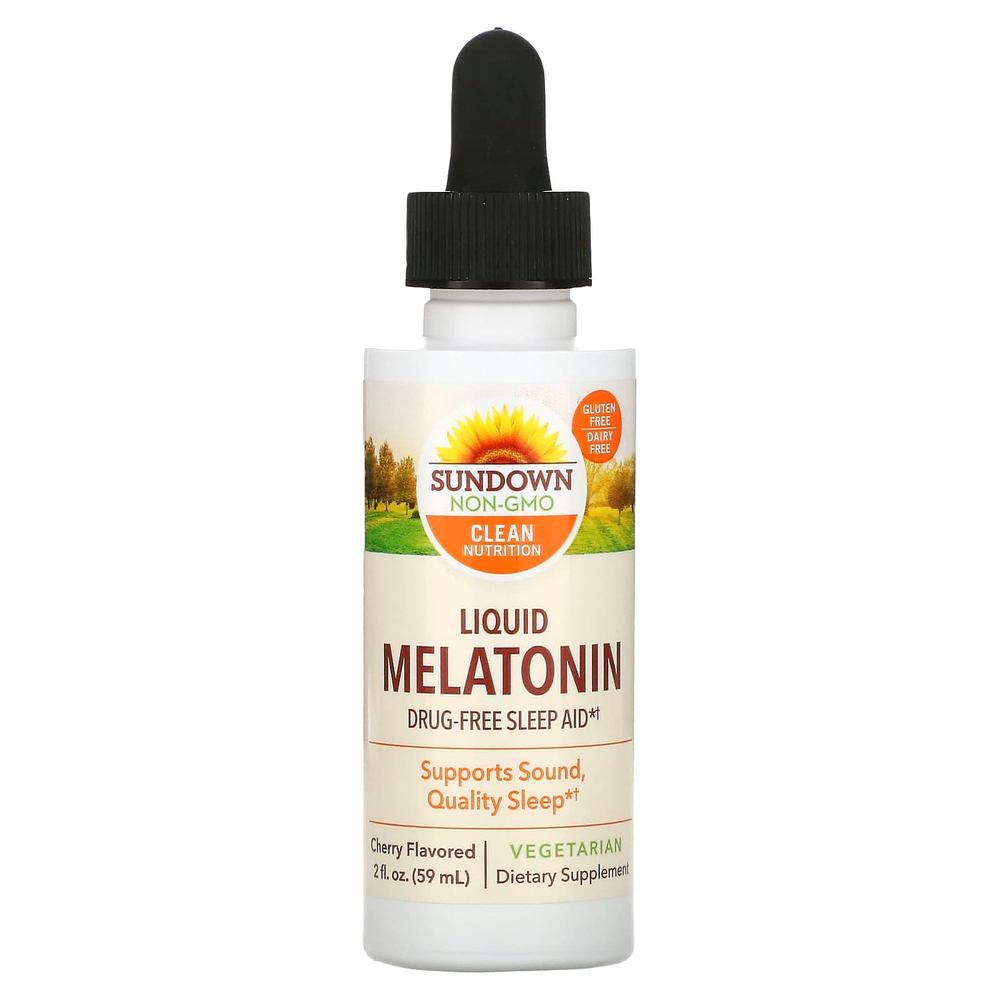 Sundown Naturals, Жидкий мелатонин, Со вкусом вишни, 2 ж. унц.(59 мл)