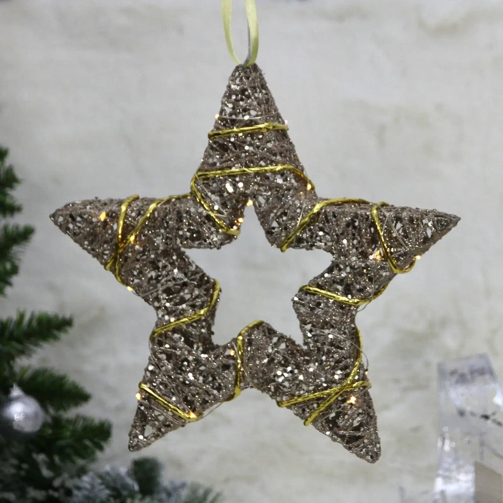 Сувенир с подсветкой «Звёздное небо» 25 см (батарейки 2 AA), Золото (свечение-теплый белый)