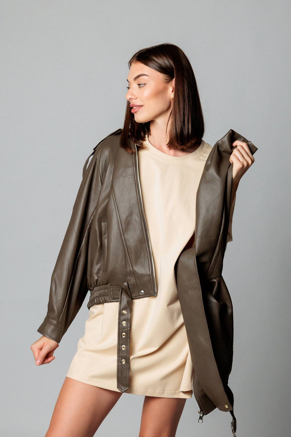 Платье-футболка женская арт. Н-05 цвет "светло- бежевый"