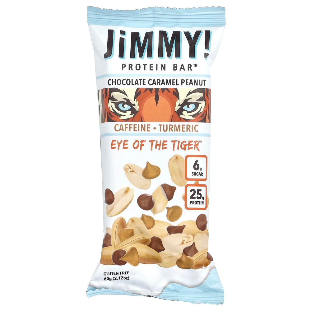 JiMMY!, Bars With Benefits, протеиновый батончик, шоколад, карамель и арахис, 12 батончиков по 60 г (2,12 унции)