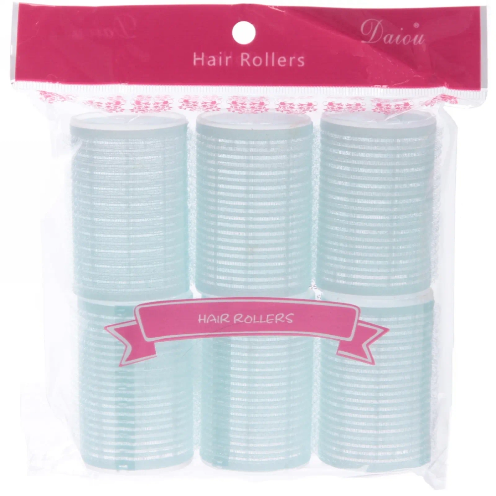 Бигуди липучки, 6шт., однотонные, цвет микс, d-4см