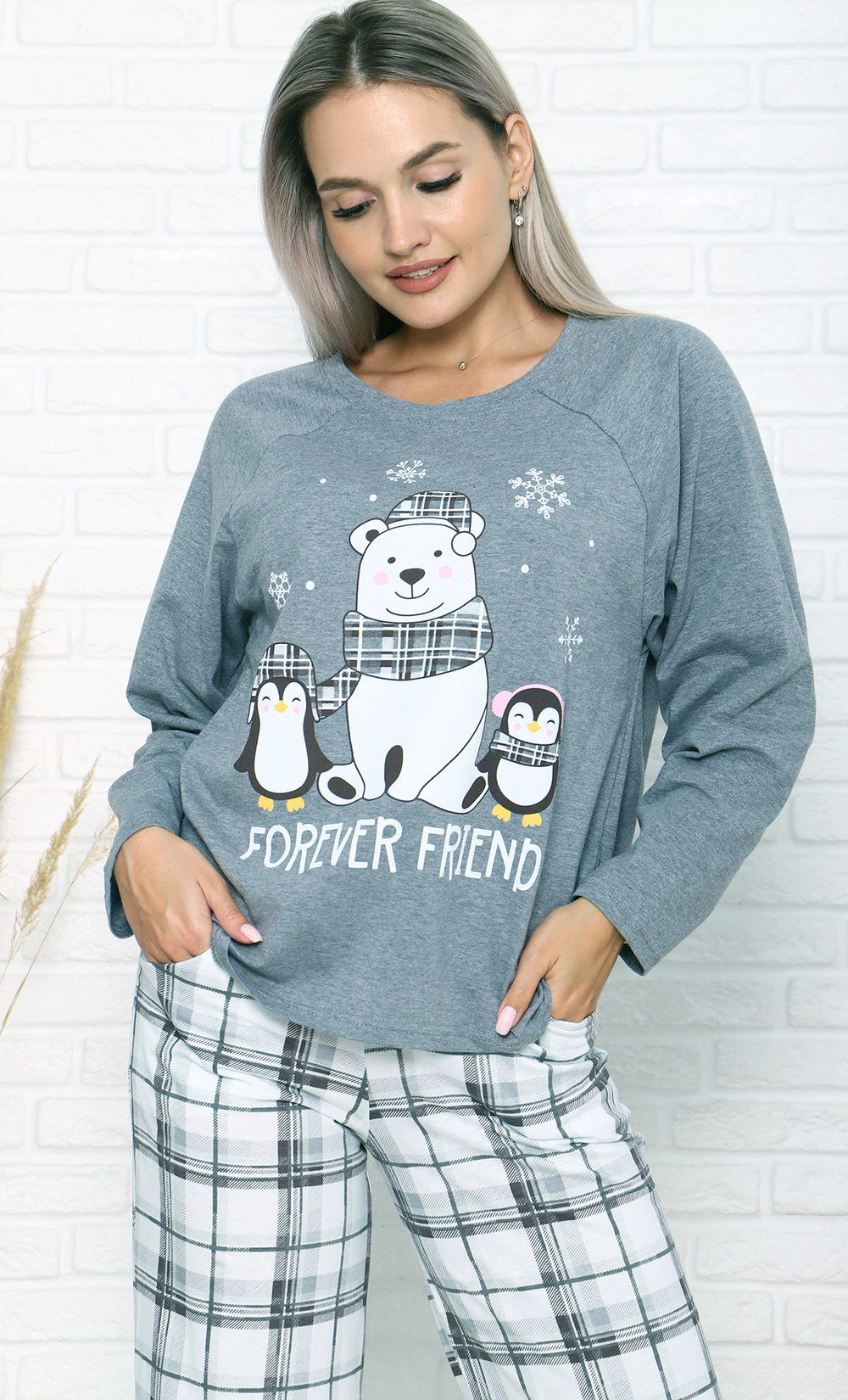 Пижама женская штаны+футболка дл/р ТК-3843