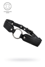 Черный кожаный чокер-ошейник со скруглёнными углами (Цвет: черный)