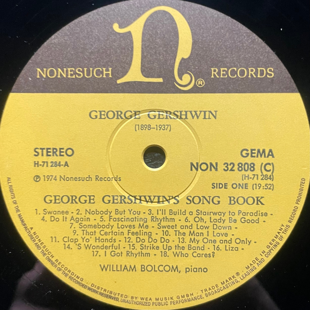 Гершвин - Фортепианная музыка Джорджа Гершвина (Германия 1974г.)