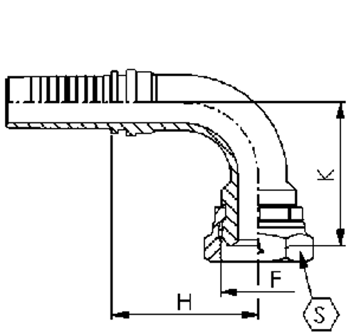 Фитинг DN 10 DKM (Г) 22x1.5 (90)