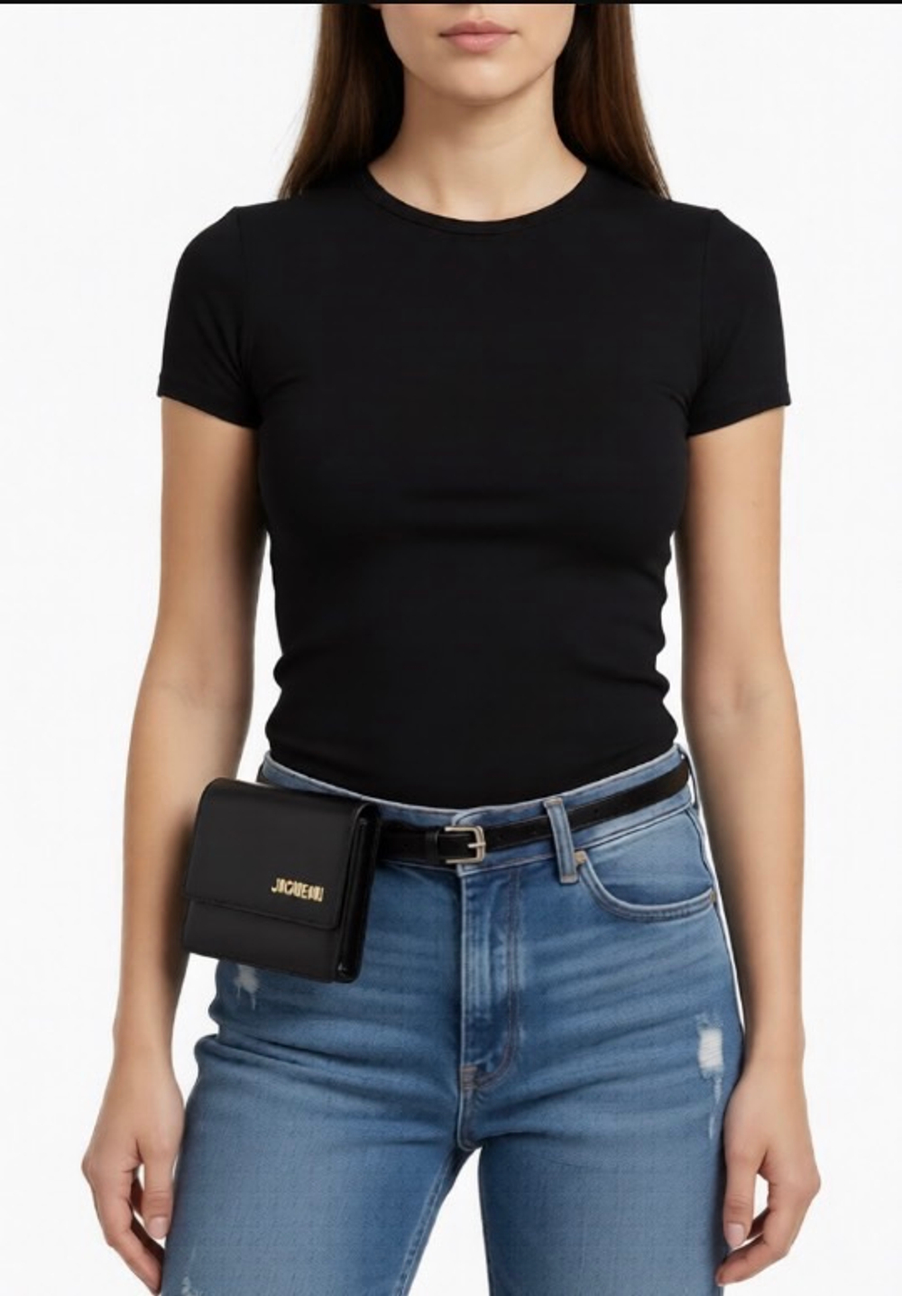 Кошелёк женский на запястье, на пояс из экокожи черный JACQUEMU