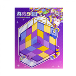 Румбокс, наклейки для творчества - антистресс блокнот, 200*265 мм, "Animal Party", розовый, XXL, 3D стикеры, 6 комнат, в комплекте пинцет, пакет с европодвесом