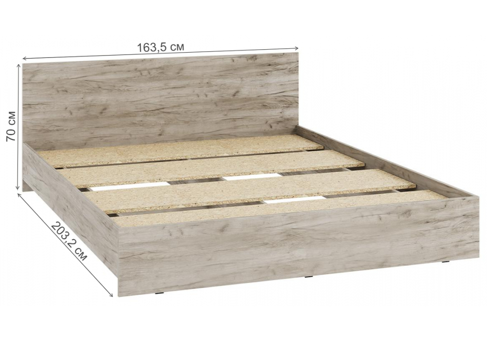 Кровать Woodville Адайн КР-160 160х200 дуб крафт серый, дуб крафт серый