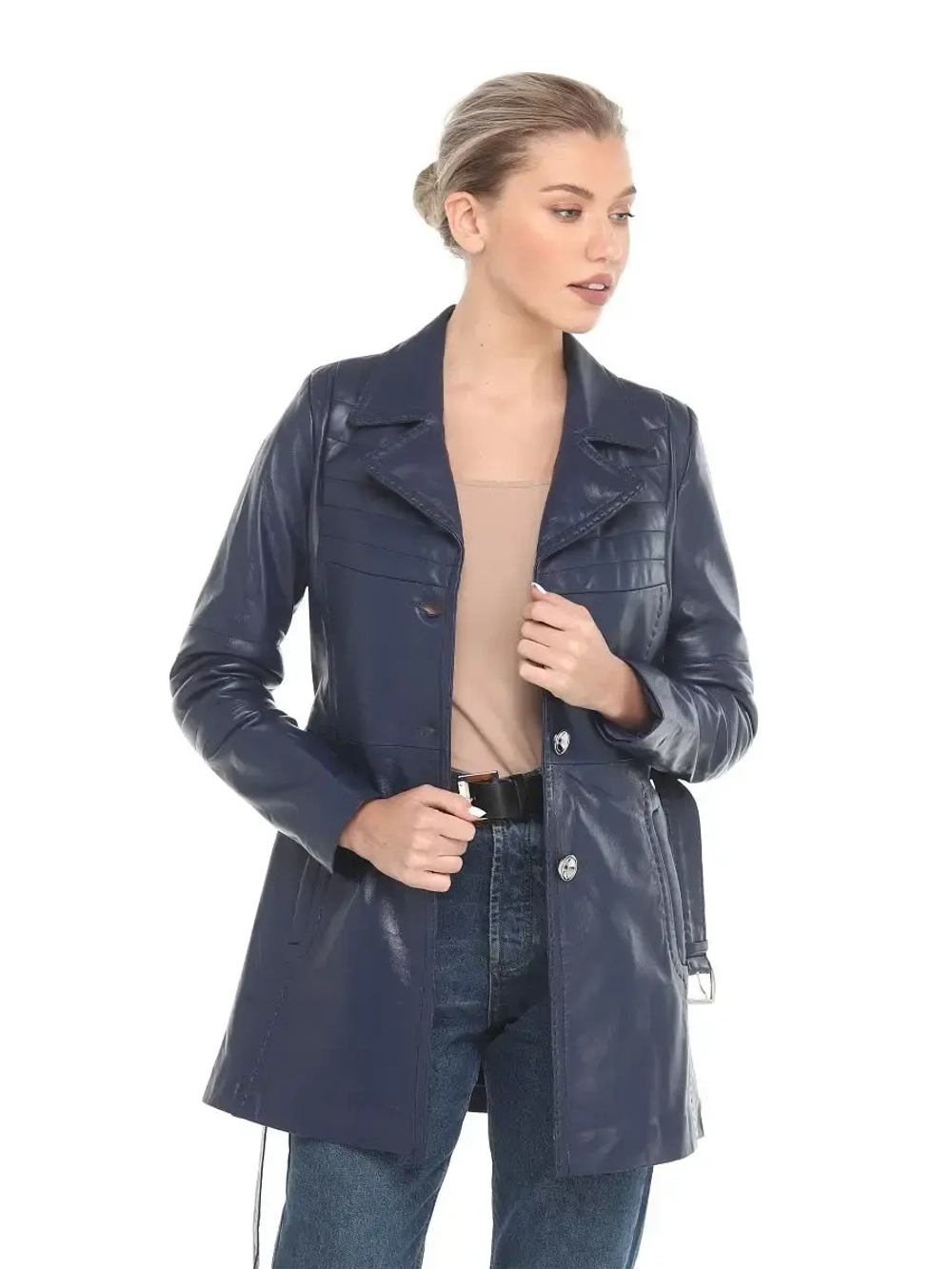 Плащ женский из натуральной кожи Турция