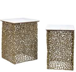 Кофейный столик из 2-х штук с мрамором