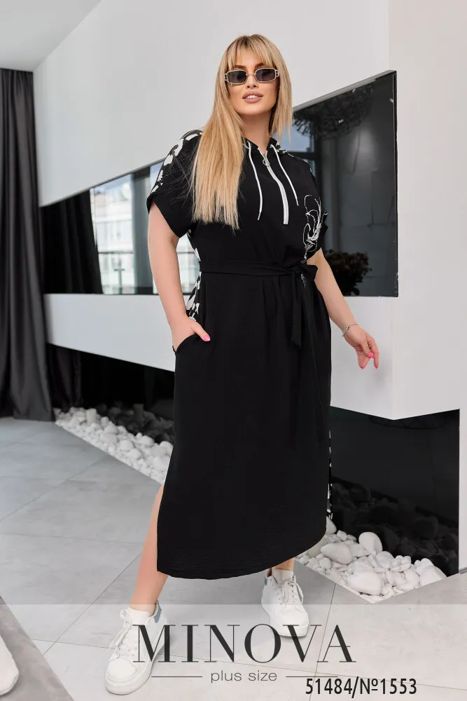 Платье 1553-черный-леопард Minova