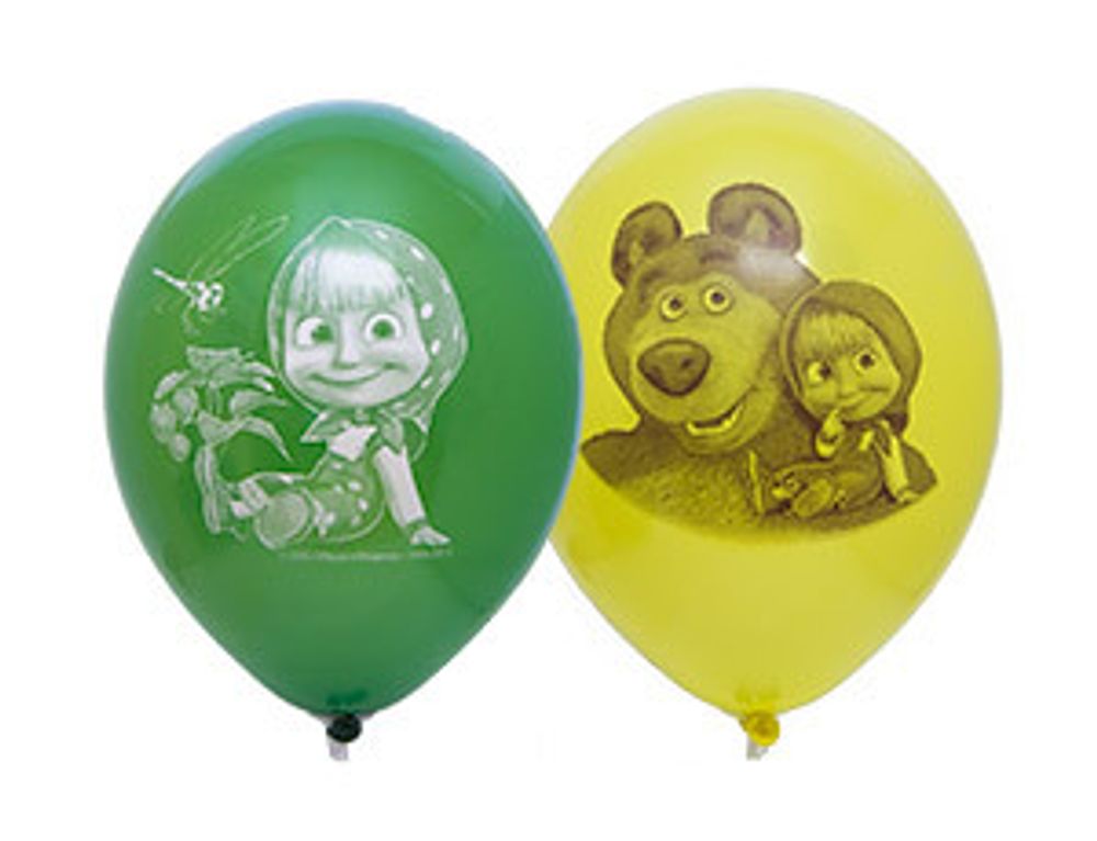 Шар (14"/36 см) Маша и Медведь 50 шт.