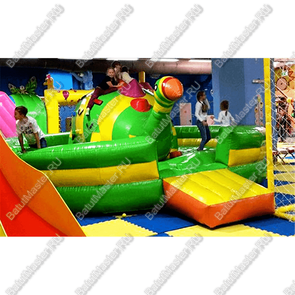 Коммерческий надувной батут "Динозавр-качеля" 5*5*2.5 м