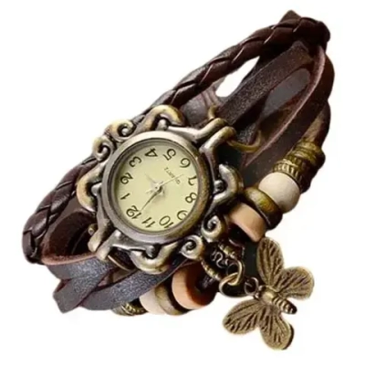 Часы наручные кварцевые на кожаном ремешке, коричневый W2911200-02