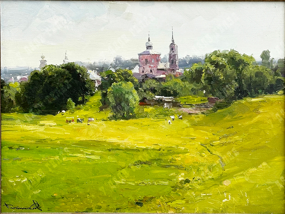 Плотников В.В. Летний день в Суздале. Холст, хасло. 2014 г.