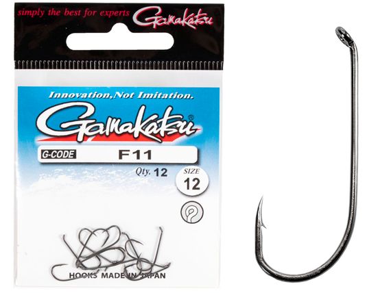 Крючки Gamakatsu F11 NEW LABEL HOOKS BLACK разм. 12 12шт.